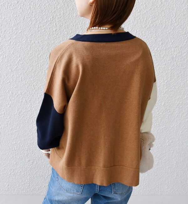 SHIPS for women「【WEB限定】〈手洗い可能〉配色 ポケット カーディガン」|カーディガン|