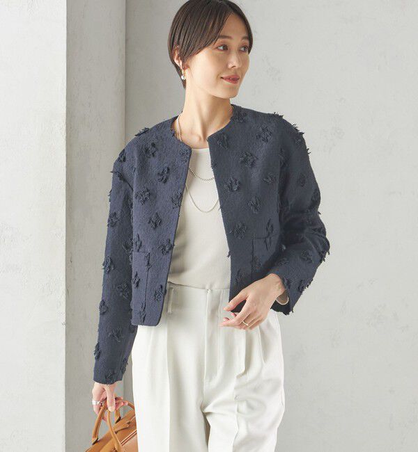 SHIPS for women「IFANSI ノーカラー ジャケット（セレモニー対応可）」|ノーカラージャケット|