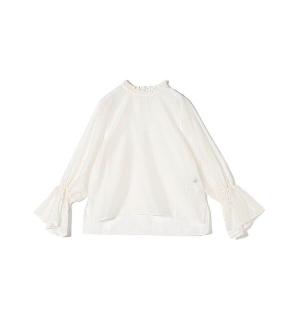 SHIPS for women「〈手洗い可能〉シルク混 シャイニー フリル スリーブ ブラウス」|シャツ・ブラウス|