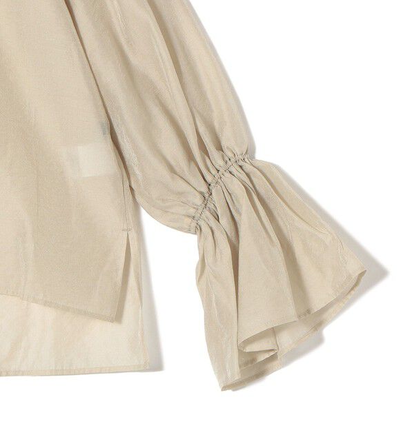 SHIPS for women「〈手洗い可能〉シルク混 シャイニー フリル スリーブ ブラウス」|シャツ・ブラウス|