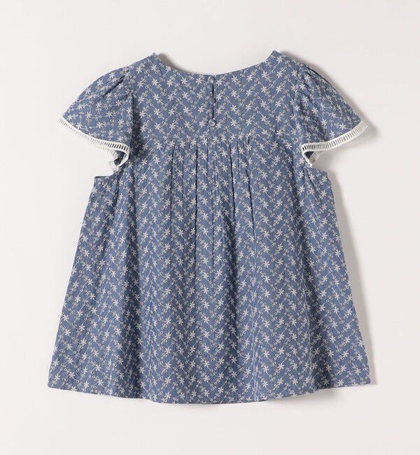 SHIPS any「SHIPS any:〈洗濯機可能〉エンブロイダリー シャンブレー フレア ギャザー ブラウス」|シャツ・ブラウス|