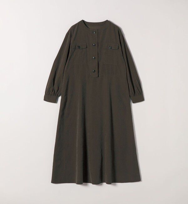 SHIPS any「SHIPS any:〈洗濯機可能〉ピーチスキン クルーネック ポケット フレア ワンピース」|ワンピース|