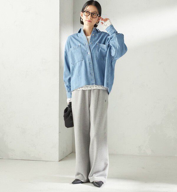 SHIPS for women「〈洗濯機可能〉ライトオンス デニム ショート シャツ」|シャツ・ブラウス|