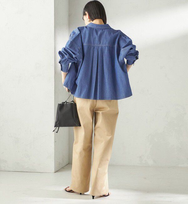 SHIPS for women「〈洗濯機可能〉ライトオンス デニム ショート シャツ」|シャツ・ブラウス|