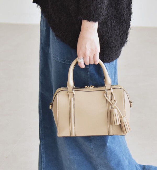 quaranciel「quaranciel: 2way タッセル チャーム ミニ ボストン バッグ」|ショルダー・メッセンジャー|