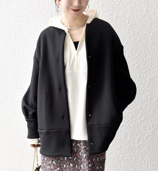 SHIPS any「【WEB限定】SHIPS any:〈洗濯機可能〉ダンボール コクーン ノーカラー コート」|ノーカラージャケット|