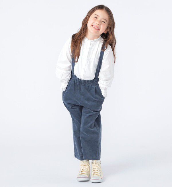SHIPS KIDS「SHIPS KIDS:100～130cm / ピンタック レース ブラウス」|シャツ・ブラウス|
