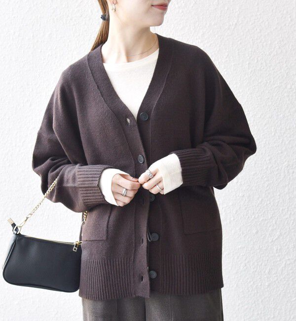 SHIPS any「SHIPS any:〈手洗い可能〉AQUA カシミヤ ミックス Vネック カーディガン」|カーディガン|