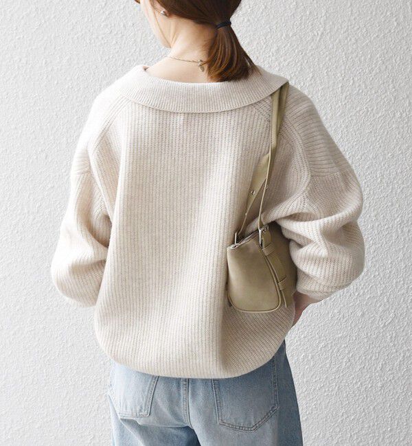 SHIPS any「SHIPS any:〈手洗い可能〉AQUA カシミヤ ミックス ポロ ニット」|ニット・セーター|