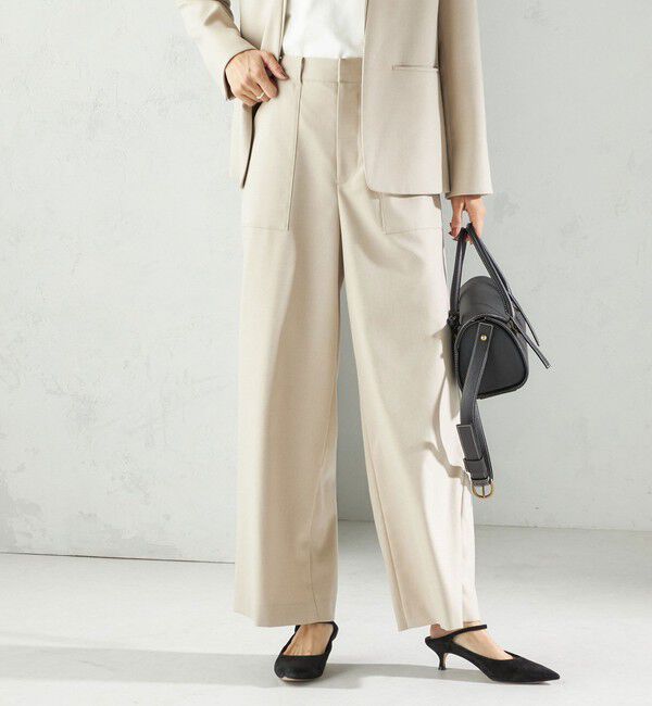 SHIPS for women「〈手洗い可能〉DELEGANT  ストレート パンツ（セットアップ対応）」|その他|ベージュ