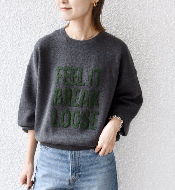 SHIPS for women「【WEB限定】〈手洗い可能〉サガラ 刺繍 ロゴ ニット プルオーバー」|ニット・セーター|