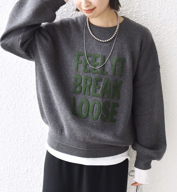 SHIPS for women「【WEB限定】〈手洗い可能〉サガラ 刺繍 ロゴ ニット プルオーバー」|ニット・セーター|