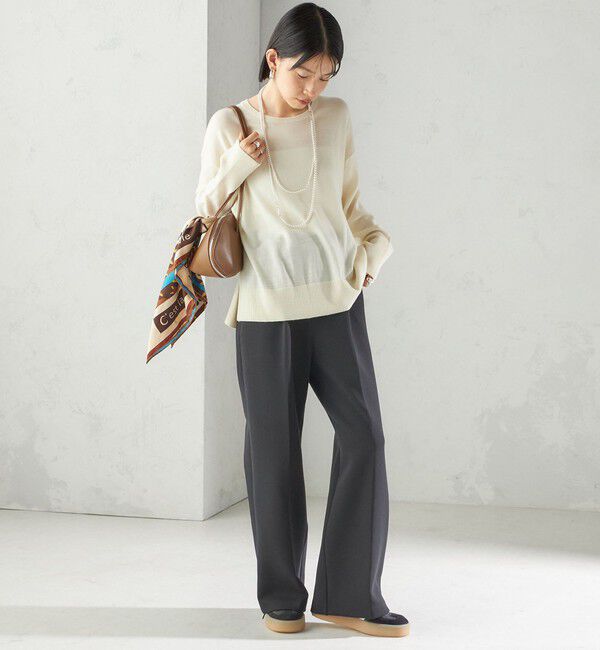 SHIPS for women「〈手洗い可能〉14G ウォッシャブル クルーネック ニット プルオーバー」|ニット・セーター|