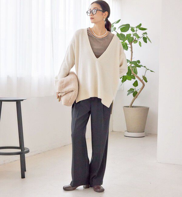 SHIPS for women「〈手洗い可能〉ウール カシミヤ Vネック プルオーバー」|ニット・セーター|