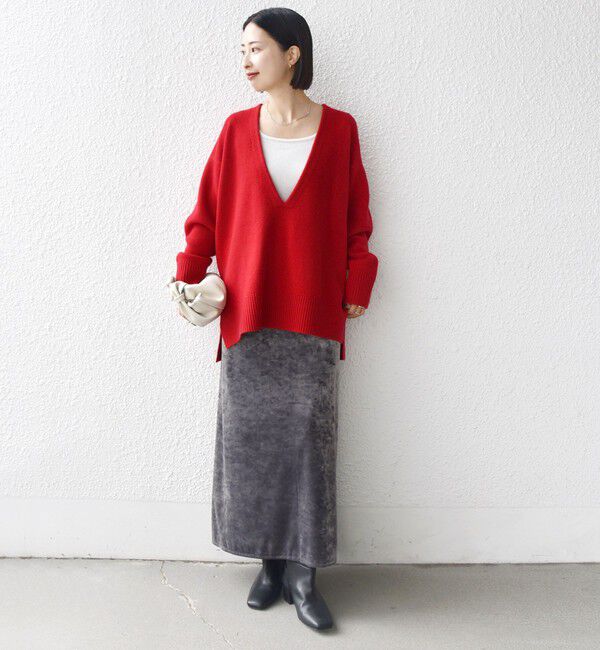 SHIPS for women「〈手洗い可能〉ウール カシミヤ Vネック プルオーバー」|ニット・セーター|