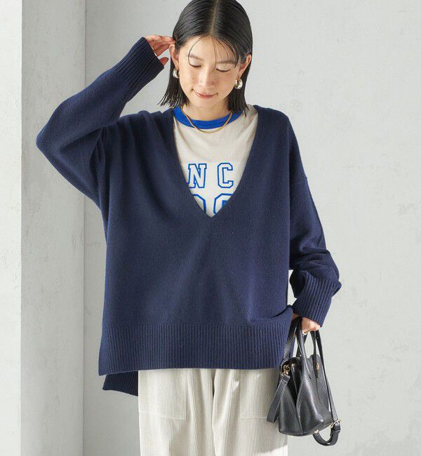 SHIPS for women「〈手洗い可能〉ウール カシミヤ Vネック プルオーバー」|ニット・セーター|