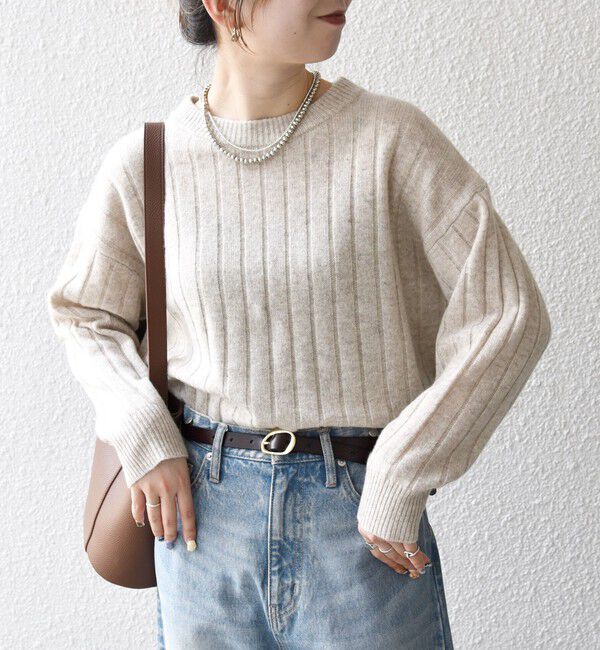 SHIPS any「SHIPS any:〈手洗い可能〉ヤク ワイドリブ ラウンドヘム ニット プルオーバー」|ニット・セーター|