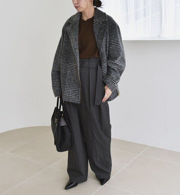 quaranciel「quaranciel: ボンディング チェック ライダース コート」|その他|