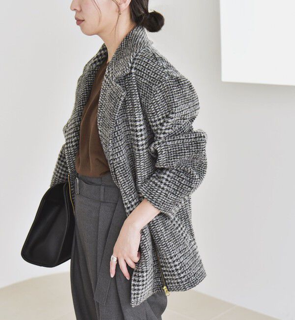 quaranciel「quaranciel: ボンディング チェック ライダース コート」|その他|