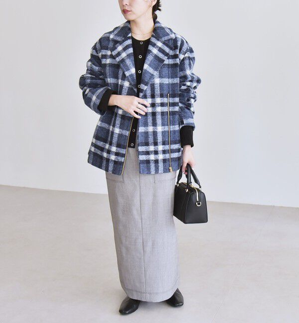 quaranciel「quaranciel: ボンディング チェック ライダース コート」|その他|