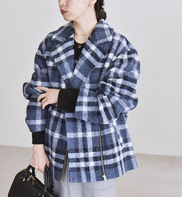 quaranciel「quaranciel: ボンディング チェック ライダース コート」|その他|