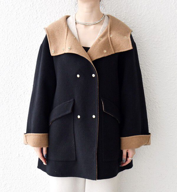 SHIPS any「SHIPS any: リバー フーデッド Aライン ミドル コート」|その他|