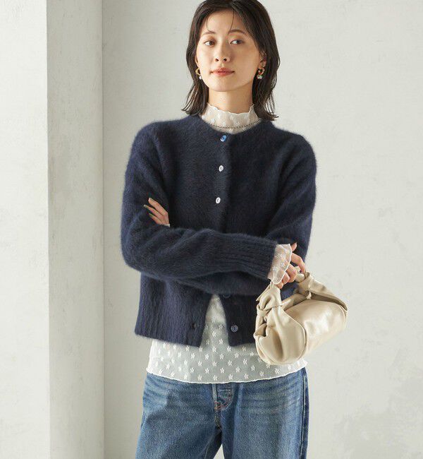 SHIPS for women「〈手洗い可能〉フォックス クルーネック ニット カーディガン」|カーディガン|