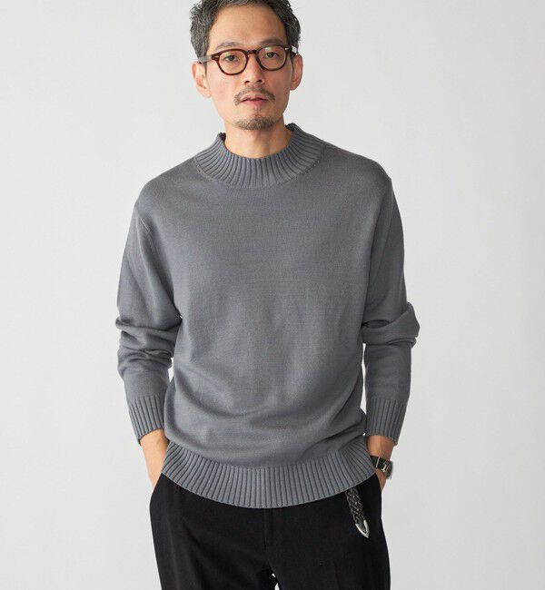 SHIPS「SHIPS:〈手洗い可能〉9ゲージ コンフォート モックネック プルオーバー ニット」|ニット・セーター|