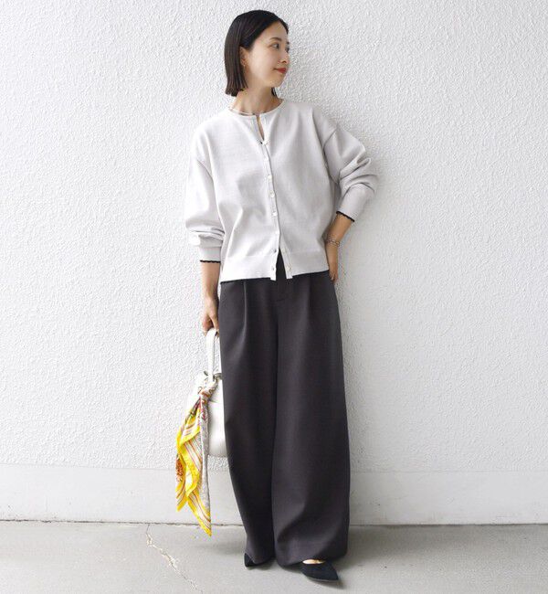 SHIPS for women「〈手洗い可能〉コットン カシミヤ混 スカラップヘム カーディガン」|カーディガン|