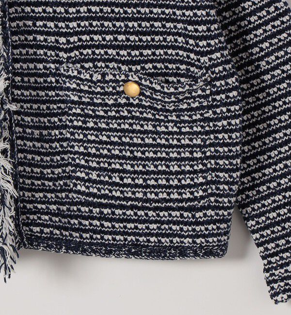 SHIPS any「SHIPS any:〈手洗い可能〉ツイード ライク フリンジ ニット ジャケット カーディガン」|カーディガン|