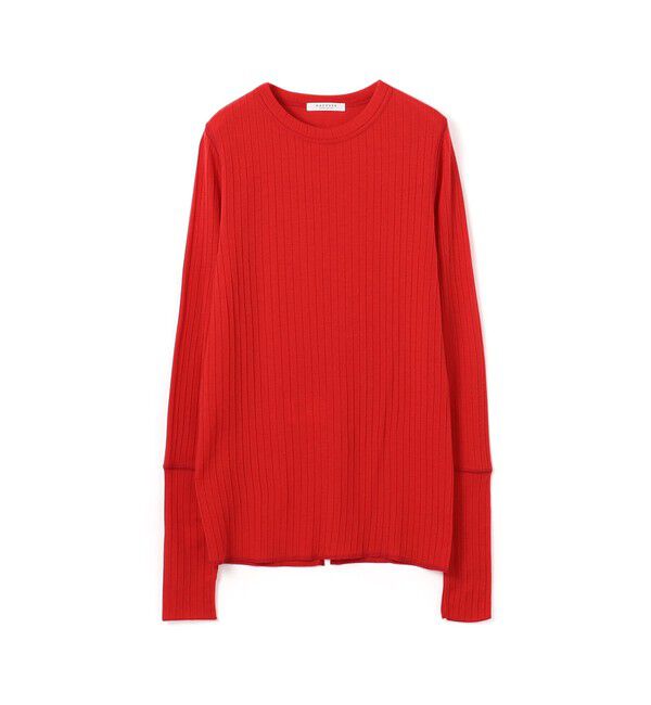 MACPHEE「ウールリブ クルーネックプルオーバー」|Tシャツ・カットソー|35 レッド