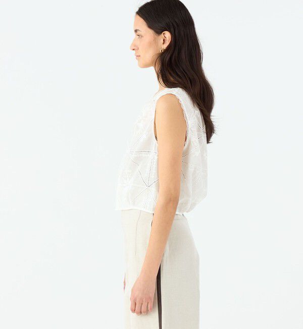 MACPHEE「ビンテージエンブロイダリー ショートブラウス」|シャツ・ブラウス|