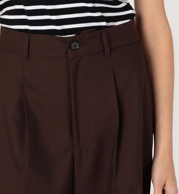 MACPHEE「ストレッチトロピカル タックワイドパンツ」|スラックス|