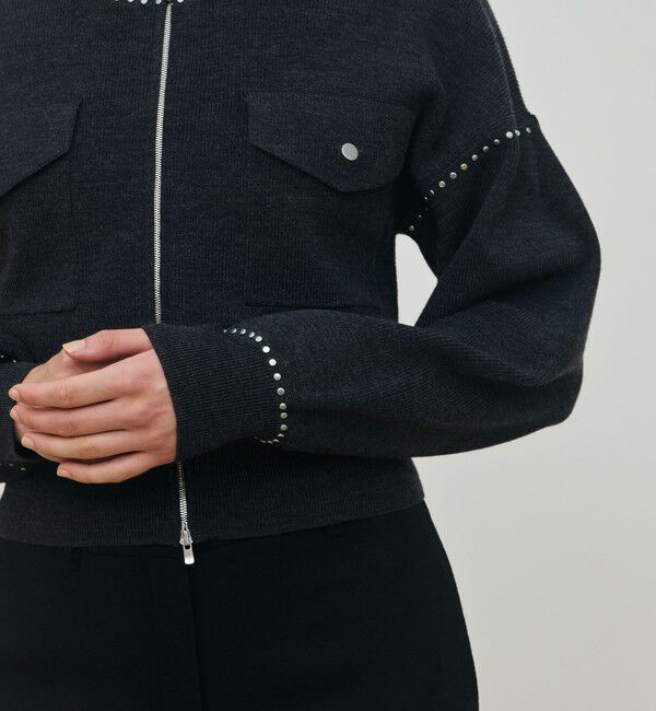 DES PRES「ハーフカーディガン ジップアップブルゾン」|カーディガン|