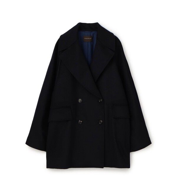 TOMORROWLAND collection「ウェービーカシミヤ ラグランショートコート」|ピーコート|69 ネイビー