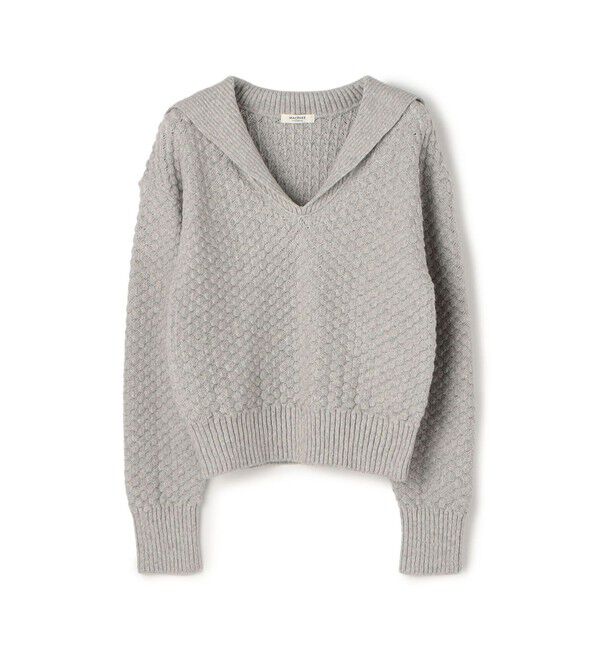 MACPHEE「ハイブリットケーブル セーラーカラープルオーバー」|ニット・セーター|13 グレー