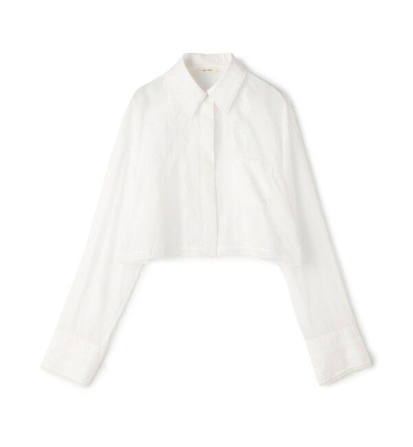 DES PRES「チェーンレースエンブロイダリー クロップドシャツ」|シャツ・ブラウス|11 ホワイト