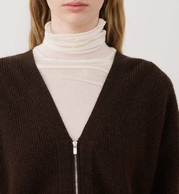 GALERIE VIE「モンゴルヤク ジップアップカーディガン」|カーディガン|