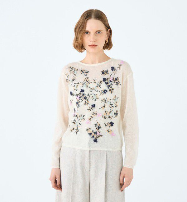 Ballsey「モヘヤナイロンエンブロイダリー クルーネックプルオーバー」|ニット・セーター|