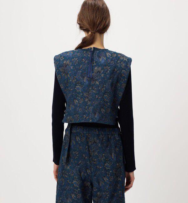 SOULEIADO「コットンポリエステルジャカード コンパクトジレ」|ベスト・ジレ|