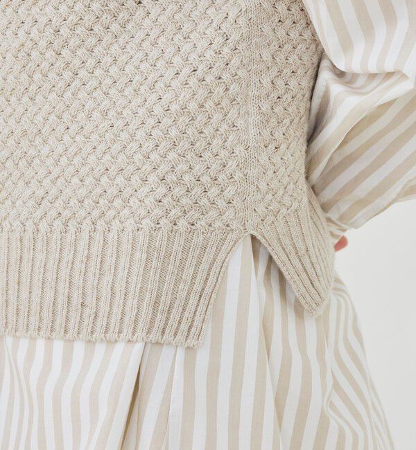 GALERIE VIE「リネンウールバスケット クルーネックベスト」|ベスト・ジレ|