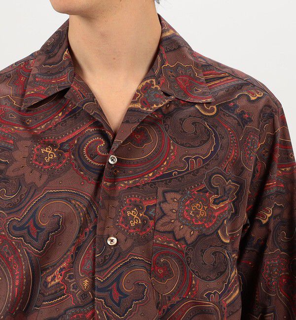 TOMORROWLAND MENS「コットン ペイズリープリント オープンカラー ロングスリーブシャツ」|シャツ・ブラウス|