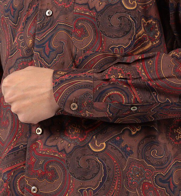 TOMORROWLAND MENS「コットン ペイズリープリント オープンカラー ロングスリーブシャツ」|シャツ・ブラウス|