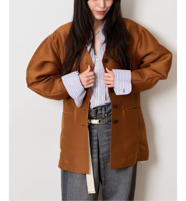  「CURVE SLEEVE ジャケット」|その他|オレンジ E