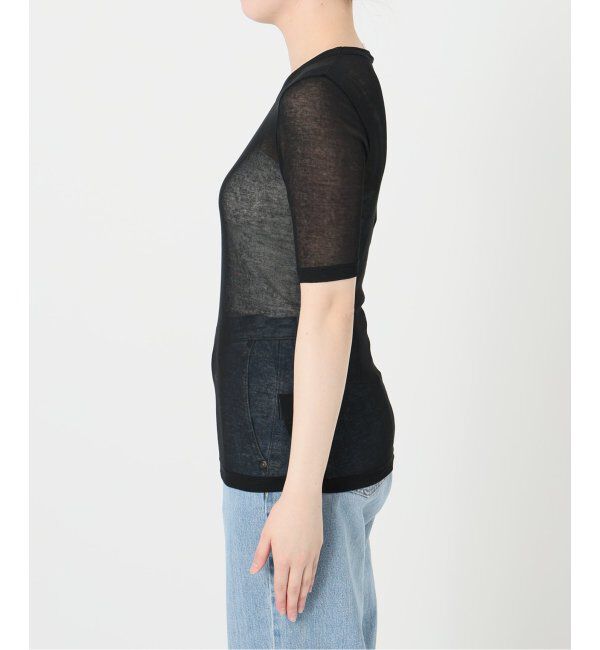 IENA LA BOUCLE「《追加》IENA LA BOUCLE 水撚りガスフライス半袖プルオーバー」|Tシャツ・カットソー|