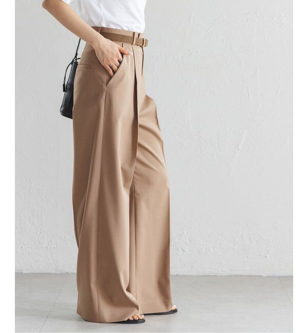 NOBLE「《追加》【洗える】エステルツイルストレッチスラックスパンツ7」|スラックス|