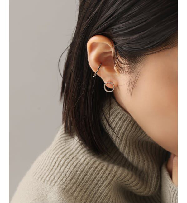 Lilas by Spick&Span「オーバルブラックダイヤエタニティーイヤーカフK10（片耳）」|イヤーカフ|