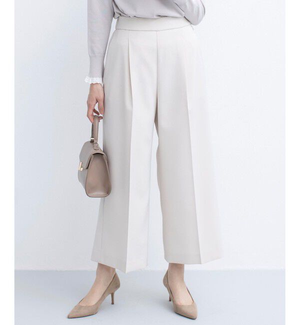 組曲「【美シルエット・ストレッチ・シワになりにくい】オシャクロス ガウチョパンツ」|その他|アイボリー系