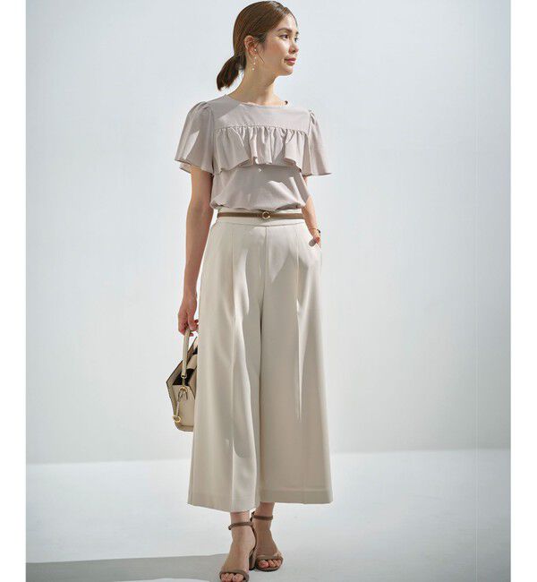 組曲「【美シルエット・ストレッチ・シワになりにくい】オシャクロス ガウチョパンツ」|その他|