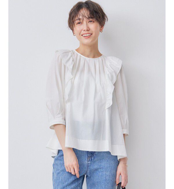 組曲「【WEB限定】ナチュラルローン ペプラムブラウス」|シャツ・ブラウス|アイボリー系